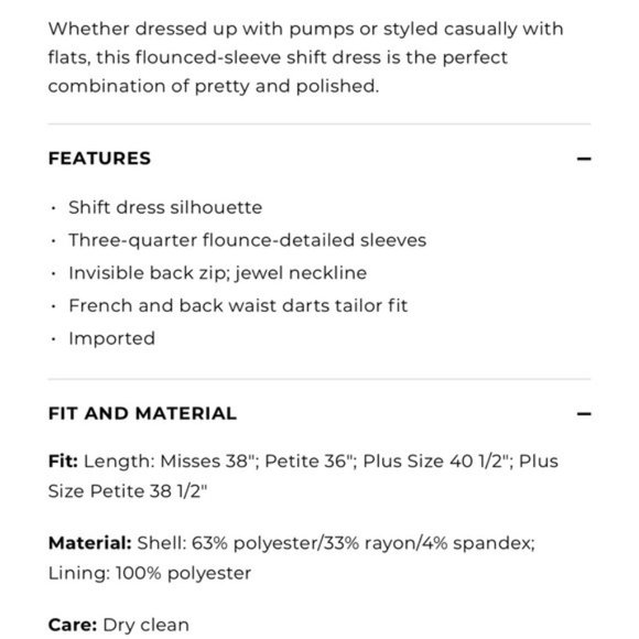 Talbots Paisley Print Shift Dress with Bell Sleeves Black & White 4 Small - Picture 10 of 12